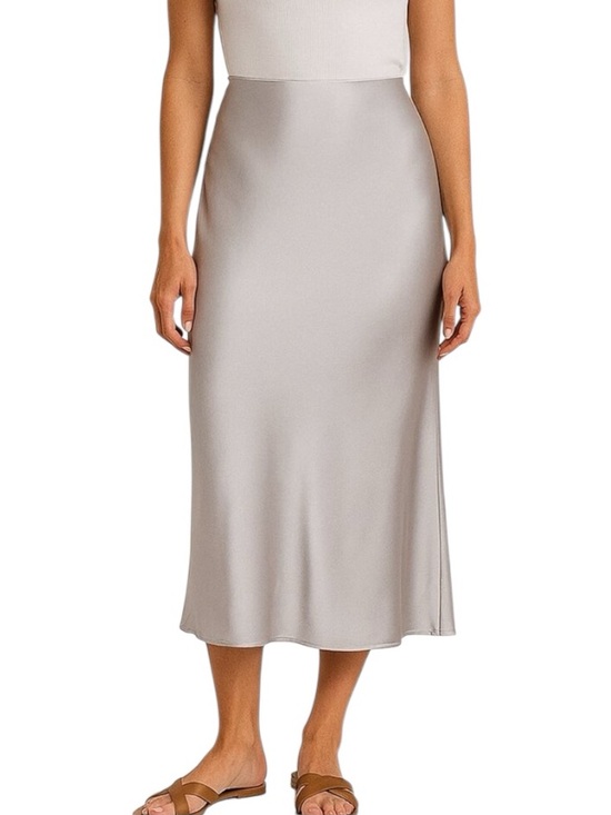 House of Harlow 1960 Dresses & Skirts - House of Harlow 1960 Satin Midi Slip Skirt Gray Bias Cut Women’s Medium